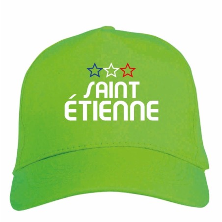 Cappellino ricamato SAINT ETIENNE verde - poliestere, 5 pannelli, regolazione in velcro