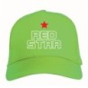 Cappellino ricamato RED STAR verde - poliestere, 5 pannelli, regolazione in velcro