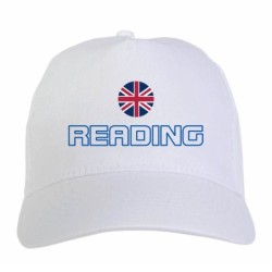 Cappellino ricamato READING bianco - poliestere, 5 pannelli, regolazione in velcro