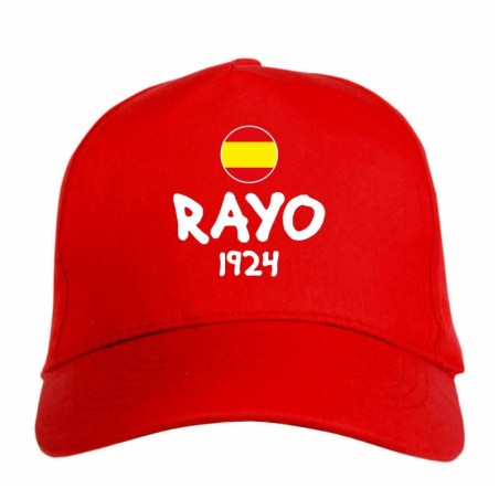 Cappellino ricamato RAYO rosso - poliestere, 5 pannelli, regolazione in velcro