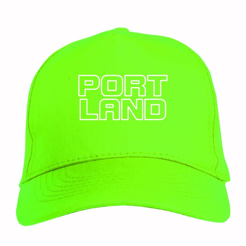 Cappellino ricamato PORTLAND verde - poliestere, 5 pannelli, regolazione in velcro