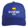 Cappellino ricamato OVIEDO bianco - sportivo ultras, in poliestere, 5 pannelli, regolazione in velcro