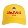 Cappellino ricamato ORLEANS giallo - sportivo ultras, in poliestere, 5 pannelli, regolazione in velcro