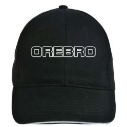 Cappellino ricamato OREBRO nero - sportivo ultras, in poliestere, 5 pannelli, regolazione in velcro