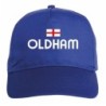 Cappellino ricamato OLDHAM blu - sportivo ultras, in poliestere, 5 pannelli, regolazione in velcro