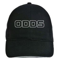 Cappellino ricamato ODDS nero - sportivo ultras, in poliestere, 5 pannelli, regolazione in velcro