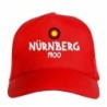 Cappellino ricamato NURNBERG rosso - sportivo ultras, in poliestere, 5 pannelli, regolazione in velcro