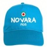 Cappellino ricamato NOVARA azzurro - sportivo ultras, in poliestere, 5 pannelli, regolazione in velcro