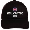 Cappellino ricamato NEWCASTLE nero - sportivo ultras, in poliestere, 5 pannelli, regolazione in velcro