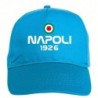 Cappellino ricamato NAPOLI azzurro - sportivo ultras, in poliestere, 5 pannelli, regolazione in velcro