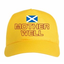 Cappellino ricamato MOTHERWELL giallo - sportivo ultras, in poliestere, 5 pannelli, regolazione in velcro