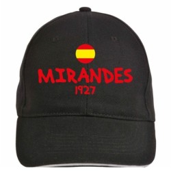 Cappellino ricamato MIRANDES nero - sportivo ultras, in poliestere, 5 pannelli, regolazione in velcro