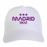 Cappellino ricamato MADRID bianco - sportivo ultras, in poliestere, 5 pannelli, regolazione in velcro