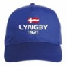 Cappellino ricamato LYNGBY blu - sportivo ultras, in poliestere, 5 pannelli, regolazione in velcro