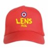 Cappellino ricamato LENS rosso - sportivo ultras, in poliestere, 5 pannelli, regolazione in velcro