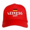 Cappellino ricamato LEIPZIG rosso bandiera Germania - sportivo ultras, in poliestere, 5 pannelli