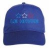 Cappellino ricamato LE HAVRE blu - sportivo ultras, in poliestere, 5 pannelli, regolazione in velcro