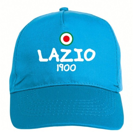 Cappellino ricamato LAZIO azzurro - sportivo ultras, in poliestere, 5 pannelli, regolazione in velcro