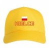 Cappellino ricamato KIELCE giallo - sportivo ultras, in poliestere, 5 pannelli, regolazione in velcro