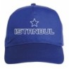 Cappellino ricamato KASIMPASA blu - sportivo ultras, in poliestere, 5 pannelli, regolazione in velcro