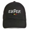 Cappellino ricamato EUPEN nero - sportivo ultras, in poliestere, 5 pannelli, regolazione in velcro