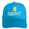 Cappellino ricamato Belgio GENT azzurro - sportivo ultras, in poliestere, 5 pannelli, regolazione in velcro