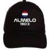 Cappellino ricamato ALMELO nero - sportivo ultras, in poliestere, 5 pannelli, regolazione in velcro