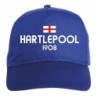 Cappellino ricamato HARTLEPOOL blu - sportivo ultras, in poliestere, 5 pannelli, regolazione in velcro