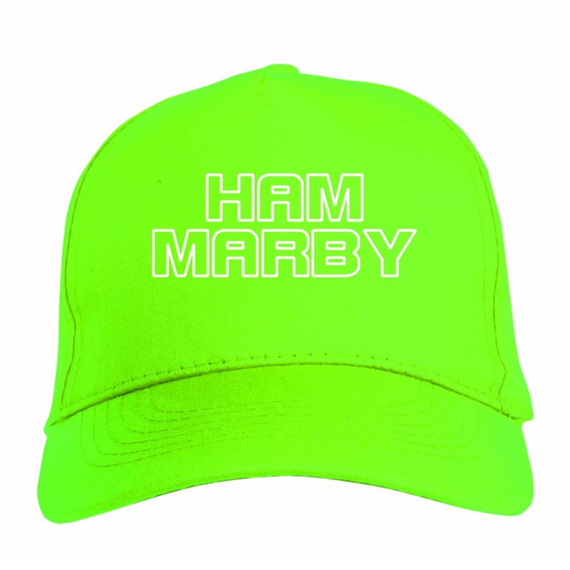 Cappellino ricamato HAMMARBY verde - sportivo ultras, in poliestere, 5 pannelli, regolazione in velcro