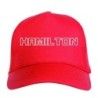 Cappellino ricamato HAMILTON rosso - sportivo ultras, in poliestere, 5 pannelli, regolazione in velcro