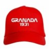 Cappellino ricamato GRANADA rosso - sportivo ultras, in poliestere, 5 pannelli, regolazione in velcro