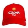 Cappellino ricamato GIRONA rosso - sportivo ultras, in poliestere, 5 pannelli, regolazione in velcro