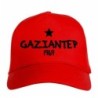 Cappellino ricamato GAZIANTE Turchia rosso - sportivo ultras, in poliestere, 5 pannelli, regolazione in velcro