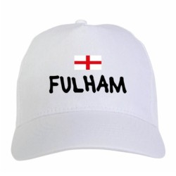 Cappellino ricamato FULHAM borough Londra rosso - sportivo ultras, in poliestere, 5 pannelli