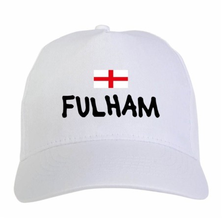 Cappellino ricamato FULHAM borough Londra rosso - sportivo ultras, in poliestere, 5 pannelli