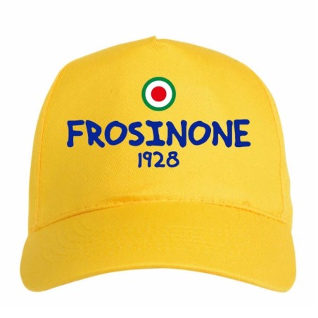 Cappellino ricamato FROSINONE azzurro - sportivo ultras, in poliestere, 5 pannelli, regolazione in velcro