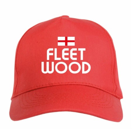 Cappellino ricamato FLEETWOOD rosso - sportivo ultras, in poliestere, 5 pannelli, regolazione in velcro