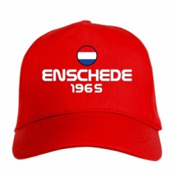 Cappellino ricamato Olanda Enschede rosso - sportivo ultras, in poliestere, 5 pannelli, regolazione in velcro