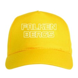 Cappellino ricamato FALKENBERGS giallo - sportivo ultras, in poliestere, 5 pannelli, regolazione in velcro