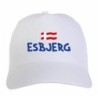 Cappellino ricamato ESBJERG bianco - sportivo ultras, in poliestere, 5 pannelli, regolazione in velcro