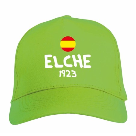 Cappellino ricamato ELCHE verde - sportivo ultras, in poliestere, 5 pannelli, regolazione in velcro