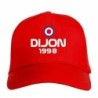 Cappellino ricamato DIJON rosso - sportivo ultras, in poliestere, 5 pannelli, regolazione in velcro