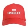 Cappellino ricamato CRAWLEY rosso - sportivo ultras, in poliestere, 5 pannelli, regolazione in velcro