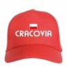 Cappellino ricamato CRACOVIA rosso - sportivo ultras, in poliestere, 5 pannelli, regolazione in velcro