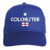 Cappellino ricamato COLCHESTER blu - sportivo ultras, in poliestere, 5 pannelli, regolazione in velcro