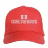 Cappellino ricamato CHELTENHAM rosso - sportivo ultras, in poliestere, 5 pannelli, regolazione in velcro