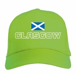 Cappellino ricamato Scozia Glasgow verde - sportivo ultras, in poliestere, 5 pannelli, regolazione in velcro