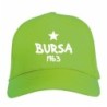 Cappellino ricamato BURSA Turchia verde - sportivo ultras, in poliestere, 5 pannelli, regolazione in velcro