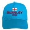 Cappellino ricamato BURNLEY azzurro - sportivo ultras, in poliestere, 5 pannelli, regolazione in velcro