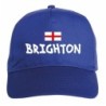 Cappellino ricamato BRIGHTON blu - sportivo ultras, in poliestere, 5 pannelli, regolazione in velcro